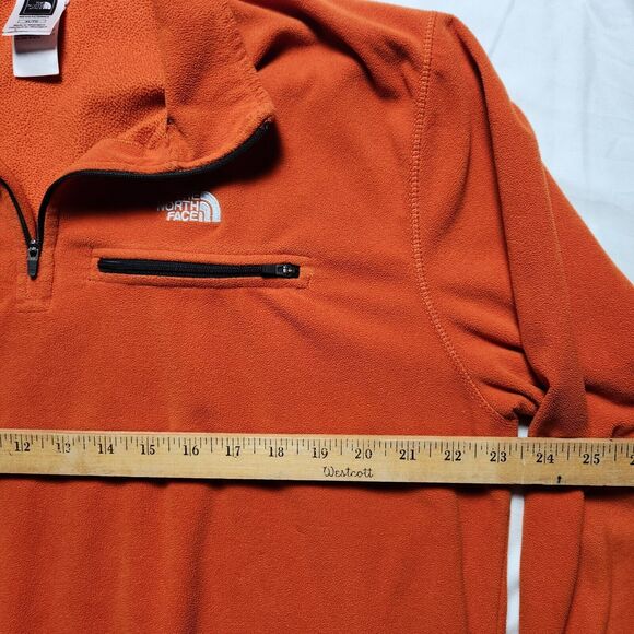 The North Face Menx XL Fleece Sweater Orange Breast Zipper Pocket - Picture 6 of 8